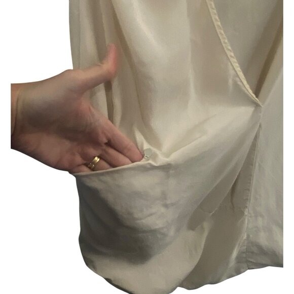 ANNARITA N Women Italian Dress Sleeveless Scoop Neck V Back Sz 6 Ivory 75-20 - Picture 8 of 16